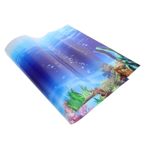 BUGUUYO Aquarium-Hintergrundaufkleber Netz Papierkleber Futterspender Brunnen unterwasserwelt Aquarium Poster Aquarium Wanddekor Aquarium-Hintergrund haftet Aquarium-Layout PVC Blue von BUGUUYO