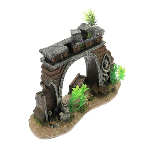 BUGUUYO Aquarium Landschafts tür Aquarium-Landschaftsdekoration Fischfilter für Tank Neon Baum Stand Aquarium Dekoration aquariumdeko Türschildmodellierung schmücken Aquarium-Ornament Harz von BUGUUYO