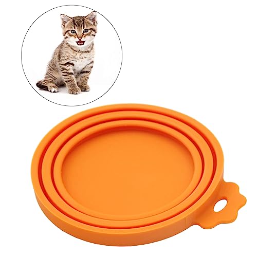 BUGUUYO Deckel Für Futterdosen Wiederverwendbarer Pet Food Storage Can Lid Orange Für Verschiedene Größen Ideal Für Hunde Und Katzenfutterdose von BUGUUYO