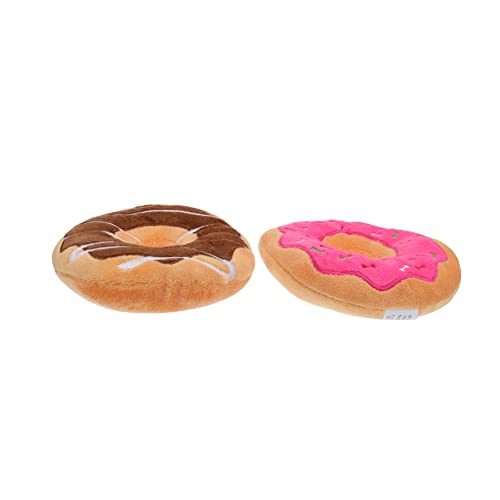 BUGUUYO Donut Hundespielzeug Aus üsch Interaktives Kauspielzeug Mit Geräuschfunktion Pink Und Ideales Kau Und Für Welpen Und Hunde von BUGUUYO