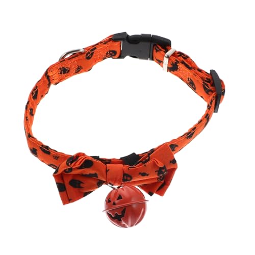 BUGUUYO Halloween-Kragen Verstellbares Hundehalsband Dekoratives Hundehalsband Hund Hals Tragen Dekoratives Kätzchenhalsband Hundehalsbänder Fallen Kürbis-dekor Haustier Polyester Orange von BUGUUYO