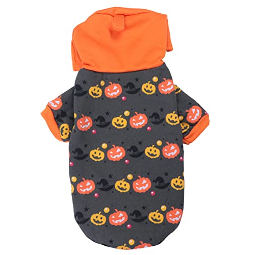 BUGUUYO Haustierhundehalloween-Sweatshirt Halloween-haustierkostüm Halloween-haustierkleidung Pet Flippige Kleidung Halloween-welpenmantel Hundepijams Welpen-Shirt Kürbis 2XL Overall von BUGUUYO