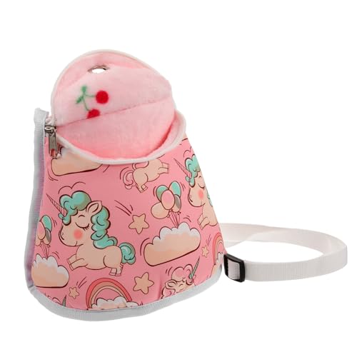 BUGUUYO Hamster Aus Tasche Tragetaschen Tragbar Atmungsaktiv Ratte Haustiertragerucksack Kleine Tragetasche Für Hunde Hase Und Leine Hundetasche Kanarienvogelkäfig Kiste Segeltuch Rosa von BUGUUYO