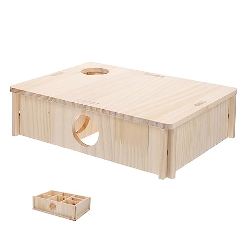 BUGUUYO Sicheres Labyrinthspielzeug für Hamster aus Holz mit 6 Haustunneln und bereicherndem Komfort von BUGUUYO