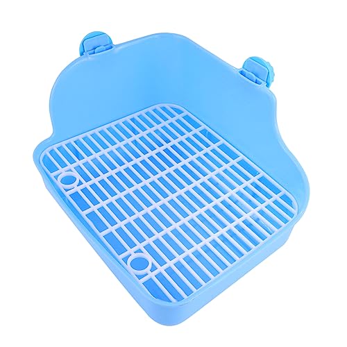 BUGUUYO Haustier Mini Töpfchen Trainer Haustier Toilette Kaninchen Toilette Trainer für Hamster Frettchen Himmelblau Zufallsschraube von BUGUUYO