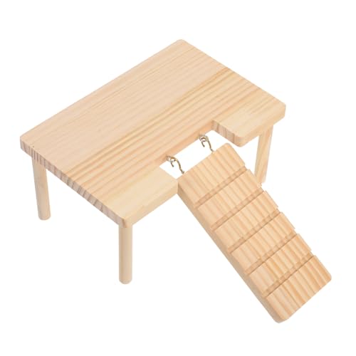 BUGUUYO Hamster-Plattformtisch Spielplatz für Ratten Plattform für Meerschweinchen Hamsterrad Plattform Hamster Spielplatz meerschweinchen Rampe Holzplattform-Hamster Igelleiter hölzern von BUGUUYO