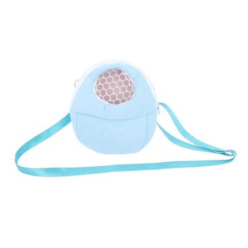 BUGUUYO Hamster-Tüte zum Mitnehmen Haustier Rucksack Hamster transportbox Hamster Schlafplatz Kleintier-Tragetasche für Reisen Kleintierkoffer tragbare Hamstertasche Samt Sky-Blue von BUGUUYO