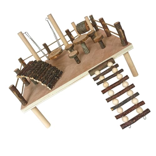 BUGUUYO Hamster-kletterleiter Hasenschaukel Für Käfig Kleintierspielplatz Spielzeug Für Haustiere Kaninchenspielzeug Eichhörnchen Spielzeug Kleines Tierleiterspielzeug Apfelholz von BUGUUYO