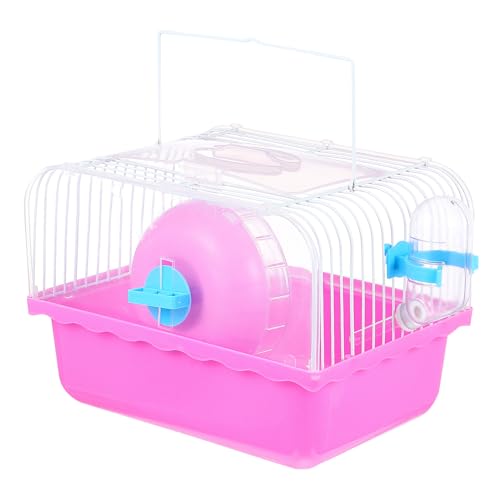 BUGUUYO Hamsterkäfig Hamster käfig Hamster cage kleintierhaus Nagetierkäfig wasserschüssel Käfige für Heimtierbedarf Vogelleitern für Nymphensittiche Haustierkäfig Hamsterhaus Plastik Rosy von BUGUUYO