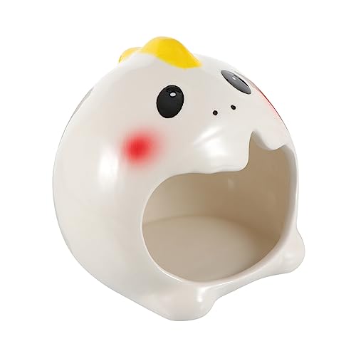 BUGUUYO Hamsternest Bequemer Hamster Einstreu Für Hamster Chinchilla-badehaus Hamster Verstecken Cartoon-Design-Hamster Hamsterhaus Hamsterkühlhaus Spielzeughamster Mini-Tiere Keramik Weiß von BUGUUYO