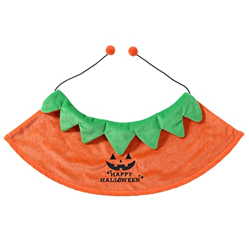 BUGUUYO Haustier-Halloween-Mantel Halloween-hundekostüme Verschleierung Halloween-haustierkostü Hundeumhang Haustiere Festival-haustierkostü Kürbis-hundekostü Vlies Kurzer Plüsch Orange von BUGUUYO