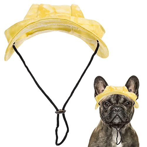 BUGUUYO Haustier-baseballmütze Outdoor-hüte Haustier-Eltern-Kind-Hut Kopfschmuck Für Welpen Dackel Welpen Verstellbare Hüte Geburtstagszubehör Für Hundepartys Hunde-Hoodie Yellow Baumwolle von BUGUUYO