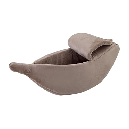 BUGUUYO Haustierbett Katzenhausbett Hundenapfbett Haustiermatte Bananenbett Für Hunde Katzenbett Hund Warme Matte Hundebett Welpe Warme Katzenmatte Warmes Haustier Hunde Kissen Khaki von BUGUUYO