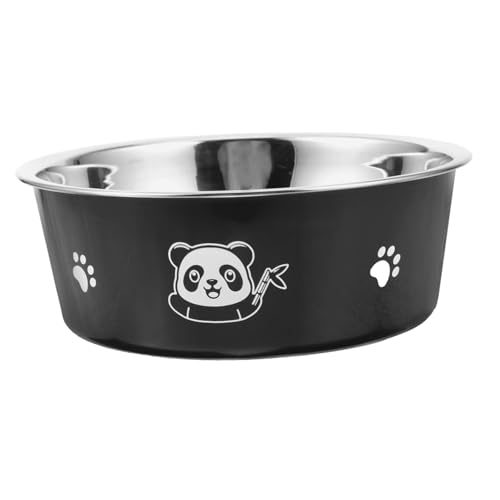 BUGUUYO Haustiernapf Plat Pour Chat Katzennapf Puzzle Hundenäpfe edelstahlschüsseln edelstahlnapf katzenfutter schüssel hundefutterspender Hund wassernapf Rostfreier Stahl Black von BUGUUYO