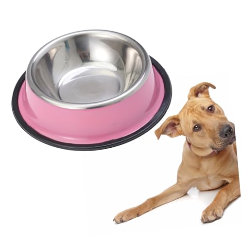 BUGUUYO Haustiernapf pet Bowl katzenfutter schüssel Katzenfutterschale Rostfreier Hundenapf Katzenfutternapf Haustierbedarf Futternapf für Welpen katzennäpfe Futternapf für Hunde Rosa von BUGUUYO