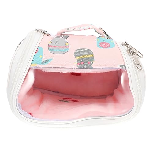 BUGUUYO Haustiertasche Mitnehmen -tankflammen Transportbox Für Hamster Igelbindungsbeutel Tragerucksack Für Meerschweinchen Outdoor-Tasche Rosa Stoff Hase Reisen von BUGUUYO