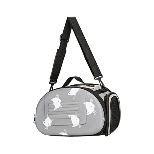 BUGUUYO Haustiertasche pet Backpack Katzen Tragetasche Haustiertransport Transportbox für Katzen Katzenstreuschaufel mit Beutel Katze mit Umhängetasche waschbare katzentasche Eva Grey von BUGUUYO