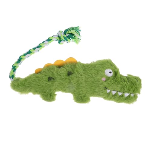 BUGUUYO Hund Plüschtier für welpen Plüsch Alligator Hundezahnpflege Welpen mit Quietsch zahnspielzeug für Hunde gefülltes Beiß Light Green von BUGUUYO