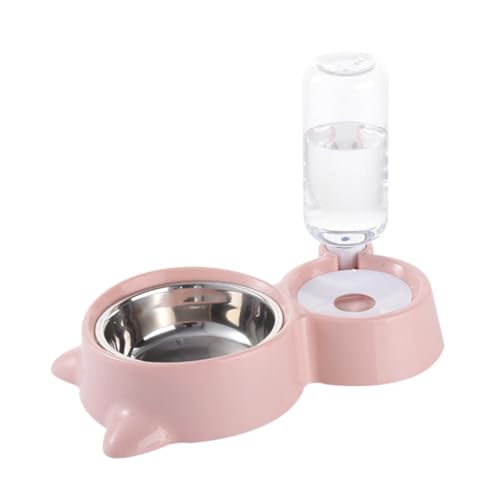 BUGUUYO Hundefutter Futterautomat für Haustiere Erhöhte Hundenäpfe Automatischer Wasserspender für Hunde Katze edelstahlschüsseln pet Supplies Haustiernapf Futternapf für Haustiere Rosa von BUGUUYO