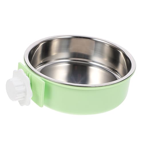 BUGUUYO Hundefutter edelstahlschüsseln edelstahlschalen pet Food Container hundeschale Futterautomat für Haustiere Hundebox Wasserflaschenspender Haustiernapf Futternapf für Hunde Green von BUGUUYO