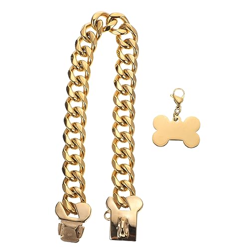 BUGUUYO Hundeleine Kragen Hundehalsband Mit Namen Kette Hundehalsband Dekorativer Haustier-anhänger Kätzchen-Ornament Haustierdekoration Für Hunde Kleines Hundehalsband Stahl Golden von BUGUUYO