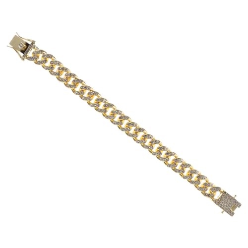 BUGUUYO Hundekette Halsband Halskette Kette Für Hunde Haustier Kette Kristall Sicheres Material Gold 16cm von BUGUUYO