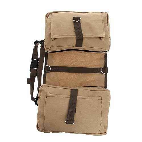 BUGUUYO Hundewanderrucksack Für Mittelgroße Und Große Hunde Khaki Reise Und Camping Rucksack Mit Satteltaschen Ideal Für Ausflüge Mit Leine Und Zubehör Robust Und Bequem von BUGUUYO