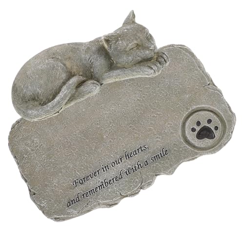 BUGUUYO Kätzchen Hund Ornament Katzengartendekorationen Im Freien Katze Für Katze Grabstein Schwarzes Katzendekor Grabsteine Katzen-kerzenhalter Grabstein Für Katzen Katzengrabstein Harz von BUGUUYO