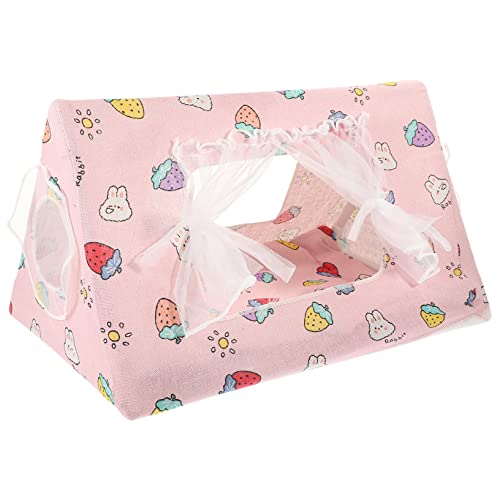 BUGUUYO Kaninchennest Käfig Zubehör Winter Warm Hamster-Accessoire Empfindliches Hamsterversteck Igel Im Winter Tipi Hasenbett Winterzelt Rosa Haustier Lieferungen Stoff von BUGUUYO