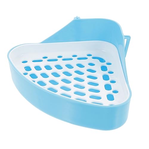 BUGUUYO Kasten Haustier Urinal Töpfchen Hasenbettwäsche Kaninchen Mini-Hasen Tierstreu Guinea-trainingspfanne Toilette Für Haustierpfannen Haustiertoilette Meerschweinchen Wurf Blue Abs von BUGUUYO