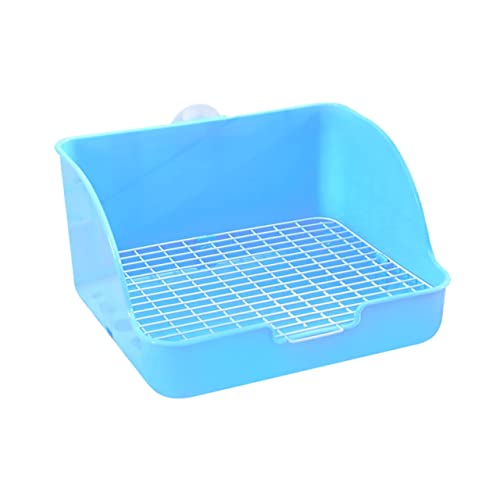 BUGUUYO Kasten Kaninchen-Trainingstöpfchen Töpfchen-Ecktoilette Käfig Töpfchen Trainer Hasenkäfig-Toilette Hamster klo kaninchentoilette Hasentopf aus Plastik Kaninchen Töpfchen Blue von BUGUUYO