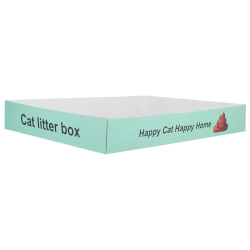 BUGUUYO Kasten Katzentoilette Kätzchentoilette Haustiertoilette Katzenboxen Katzenstreueinlage Mülleimer Kleines Katzenstreu-Set Offenes Töpfchen Für Kätzchen Papier Light Green von BUGUUYO