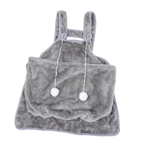 BUGUUYO Katzen Tasche Welpenschürze Katzenhaustierhalteschürze weiche Katzenschlinge Katzen Rucksack cat Apron pet Tasche strapazierfähiger Katzenhalter Korallenvlies mit Katzentasche Grey von BUGUUYO