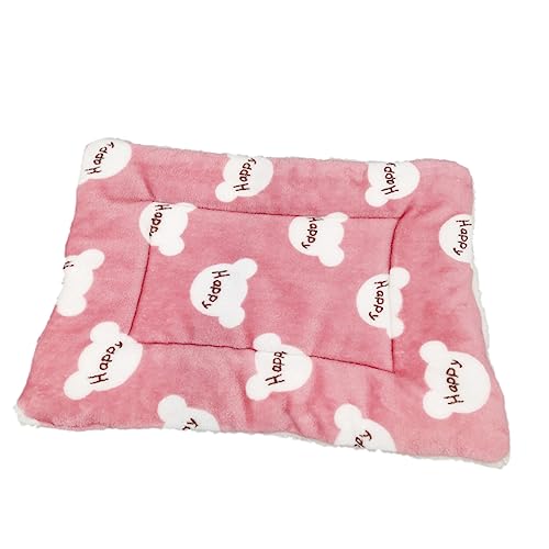 BUGUUYO Katzendecke Animal Polster haustierdecke Tiermatte hundeschlafplatz hundbetten Hundebett für Kiste Plüschtiere verdickte Haustierunterlage Ruhekissen für Hunde Polyester Rosa von BUGUUYO