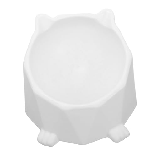 BUGUUYO Katzennapf groß Katzenfutter erhöhte Futternäpfe für Katzen Katzennäpfe Multi pet Water Bowl pet Food Container Futternapf für den täglichen Gebrauch Katzennapf erhöht Keramik Weiß von BUGUUYO