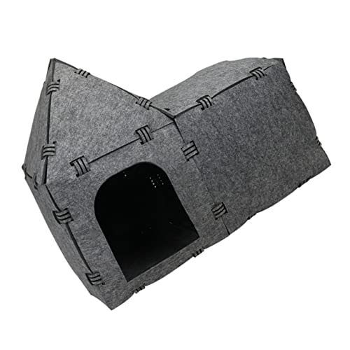 BUGUUYO Katzennest Tunnelspielzeug Für Katzen Guck-guck Indoor-hundehütte Haustier Katzen Laufstall Katzenheim Katzenhaus Aus Pappe Katzentunnelhaus Katzenminze- Grey Filzstoff von BUGUUYO