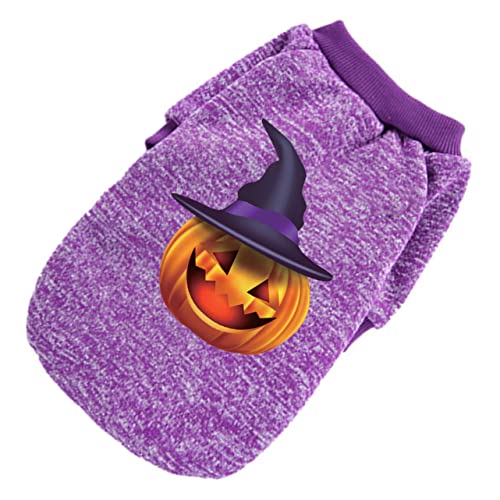 BUGUUYO Kleidung für Haustiere Halloweenkostüm Welpen-Outfits Kostüme Kleider Halloween-Kostüm für Haustiere Haustier-Outfit Hündchen Kapuzenpullover Hundekleidung Reine Baumwolle Violett von BUGUUYO