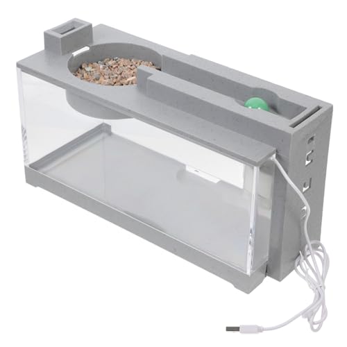 BUGUUYO Mikro-Aquarium Starterkits Für Kleine Aquarien Büro-Aquarium Fischbehälter Aquarium Aquarium Winziges Aquarium Desktop-Mini-fischglas Selbstreinigendes Aquarium Grey Abs von BUGUUYO