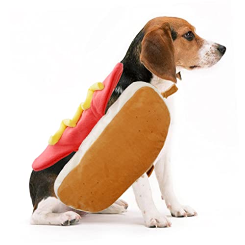 BUGUUYO Partykleidung für Haustiere Tierkostüm-Outfit Hot-Dog-Tier-Cosplay Hot-Dog-Anzug für Hunde Welpen-Hoodie tierkostüme hundemantel Kleider Haustier-Partykostüm Haustierkleidung von BUGUUYO