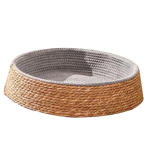 BUGUUYO Rattan Pet Bed The Round House Circle Dog Bed Puppy Kennel for Small Dogs Pet Woven Grass Mat Grass Hamster Nest Guinea Pig Hideaway Hut Cat Supply Woven Pet Nest Pet Supply Rabbit von BUGUUYO