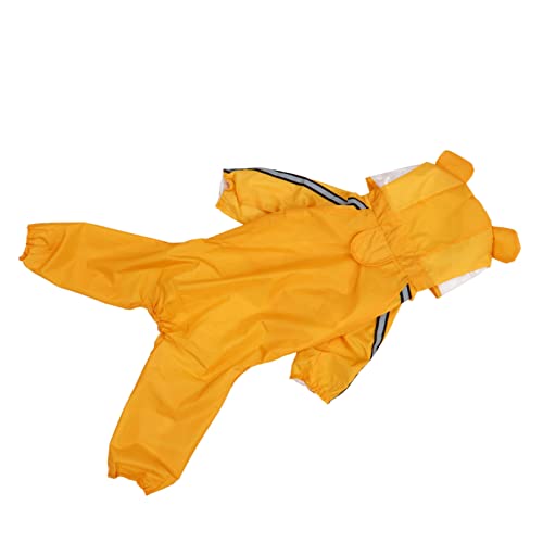 BUGUUYO Regenmantel Für Haustiere Katzenregenmantel Hunde-Pyjama Tierhaarentferner Regenmantel Für Hunde Regenmantel Mit Kapuze Für Hunde Jacke Groß Regenjacke Nass Kühlung Yellow Stoff von BUGUUYO