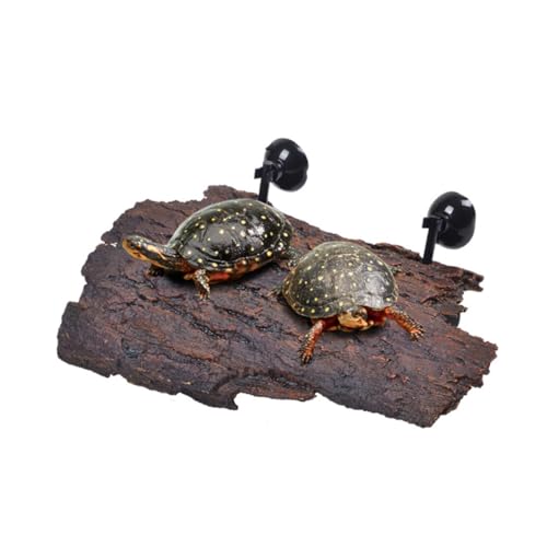 BUGUUYO Schildkröten-Terrasse Schildkrötenplattform Rampe zum Sonnenbaden für Schildkröten Schildkrötendock groß schleichtiere Bogenbaum Liegekissen Aquarium-Ornament Coffee von BUGUUYO