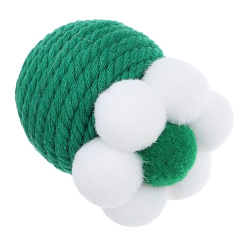 BUGUUYO Sisal Ball Katzen Spielzeug Katze Plüschbälle Katzen-Teaser-Spielzeug Katzen-Pompom-Spielzeug Katzenspielzeug Mit Katzenminze Hundeseil Spielzeugball Baumwollseil Green von BUGUUYO