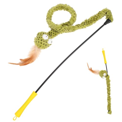 BUGUUYO Snake-Teaser-Stick Selbstspielendes Katzenspielzeug Katzen-Trainingsspielzeug Katzen Wellness Katzen Spielzeug Katzenangel Teaser Zauberstab für Kinder Katzen Ablenkungsstab Gummi von BUGUUYO