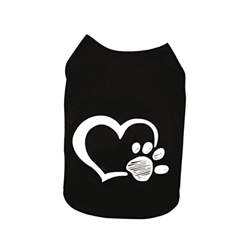 BUGUUYO Sommerkleidung für Katzen dünner Schwarze Weste Hunde-t-Shirt ärmellose Bluse Hawaii-Outfits -Partykleidung Haustier Jacke Mantel Geburtstagsgeschenk Hundekleidung von BUGUUYO