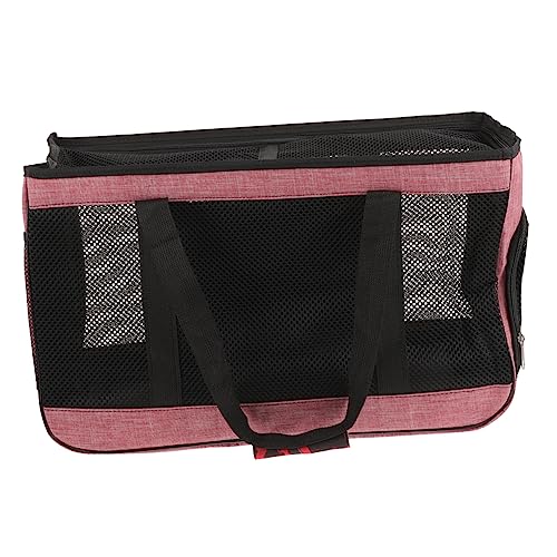 BUGUUYO Tasche für Haustiere hundetragetasche Tragbares Katzengehege Hunde tragetaschen Dog Carrier Bag hundekotbeutel Reisetasche tragbarer Welpenträger katzenbehälter im freien Netz Rosa von BUGUUYO