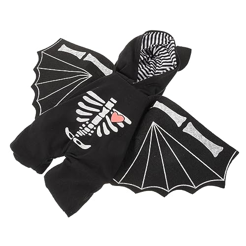 BUGUUYO Verwandlungskostüm Für Haustiere Welpen-Pullover Halloween Fledermaus-Cosplay-kostüm Fledermausflügel-kostüm Für Hunde Katze Fledermaus Flügel Kostüm Katzen-Hoodie Black Polyester von BUGUUYO