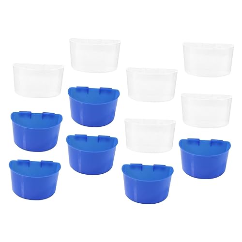 BUGUUYO Vogel Futter Und Wasserbecher Set Praktische Futterspender Für Papageien Und Vögel Transparente Und Blaue Schalen Je Farbe Ideal Für Vogelkäfige Und von BUGUUYO