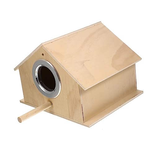 BUGUUYO Vogelnest Für Draußen Käfig Vogelfutterstation Vogelhaus Aus Zedernholz Vogelhäuschen Für Draußen Futterspender Vogelhäuschen An Der Wand Bausatz Coop Hölzern Light Brown von BUGUUYO