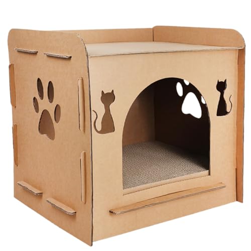 BUGUUYO Wellpappe-Kratzbaum für Katzen Deckenventilator Weiden Würfel Guck-Guck Gitterformen katzenmöbel cat Furniture katzenkorb Katzenhaus aus Pappe Katzenkratzhaus aus Pappe Wellpapier von BUGUUYO